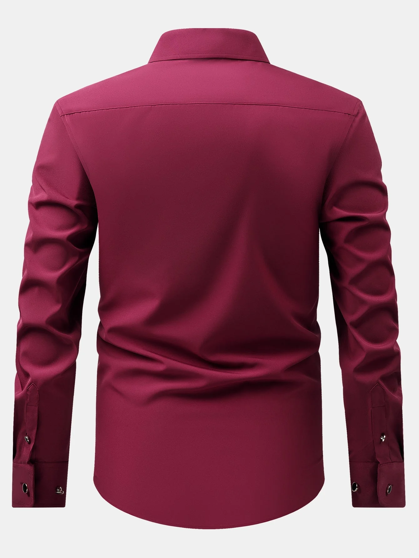 Fiorino® | Long Sleeve Dress Shirt with Faux Gemstone Metal Rim Buttons - Image 18