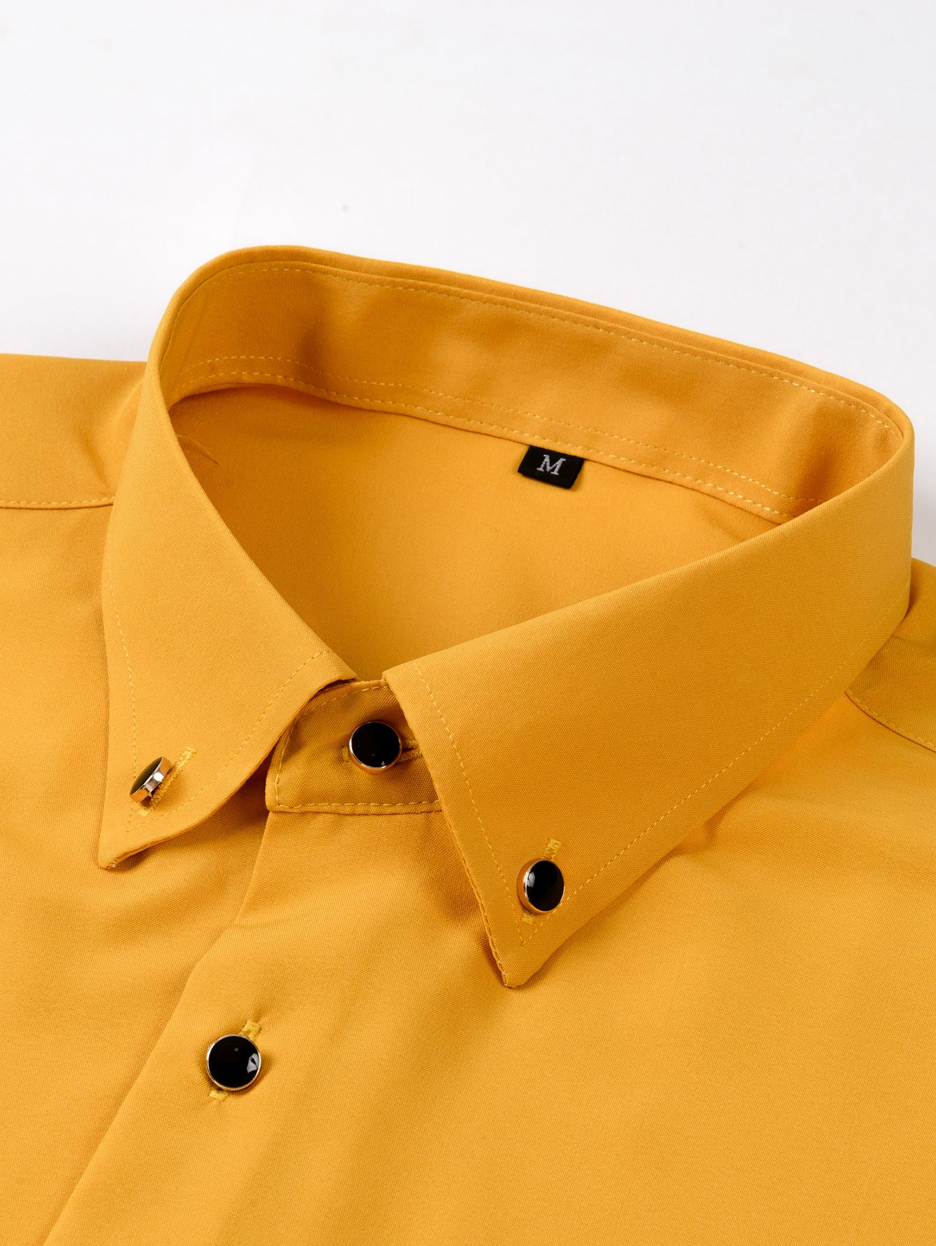 Fiorino® | Long Sleeve Dress Shirt with Faux Gemstone Metal Rim Buttons - Image 8
