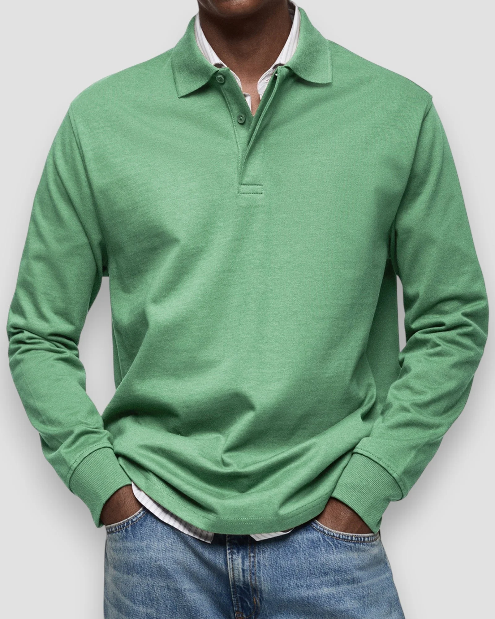Florent | Long-sleeved polo shirt - Image 3