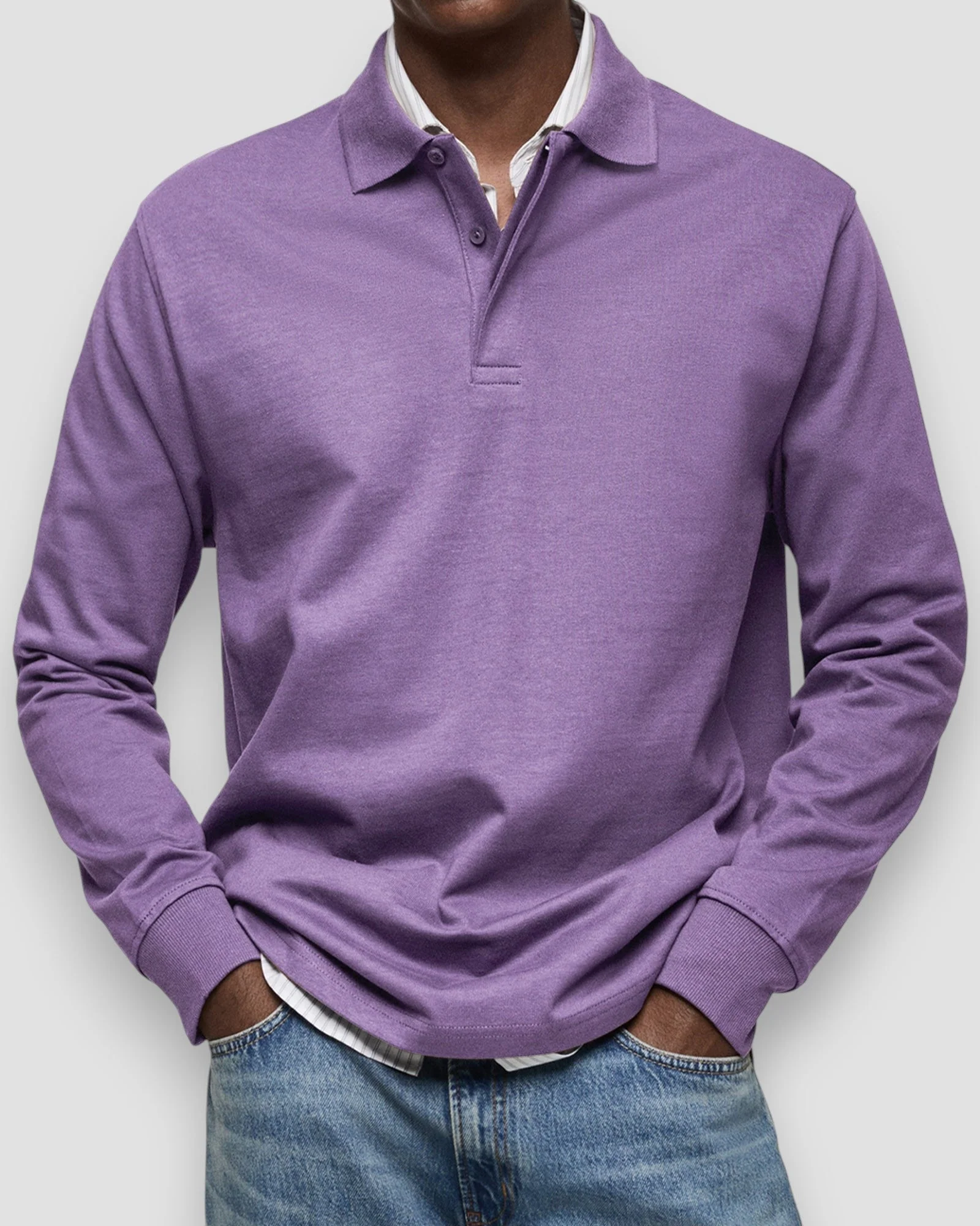 Florent | Long-sleeved polo shirt - Image 5
