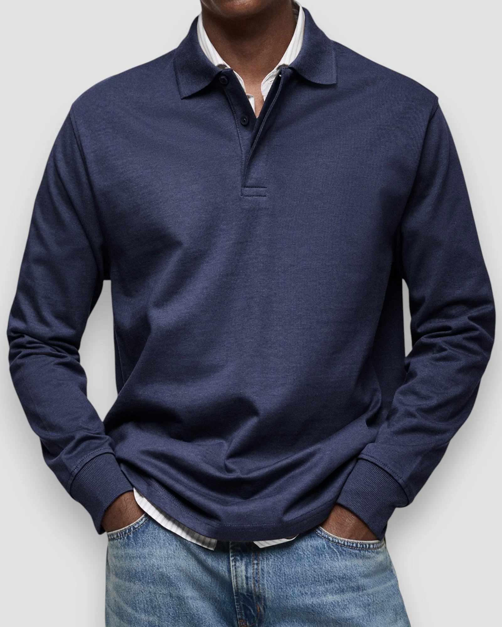 Florent | Long-sleeved polo shirt - Image 8