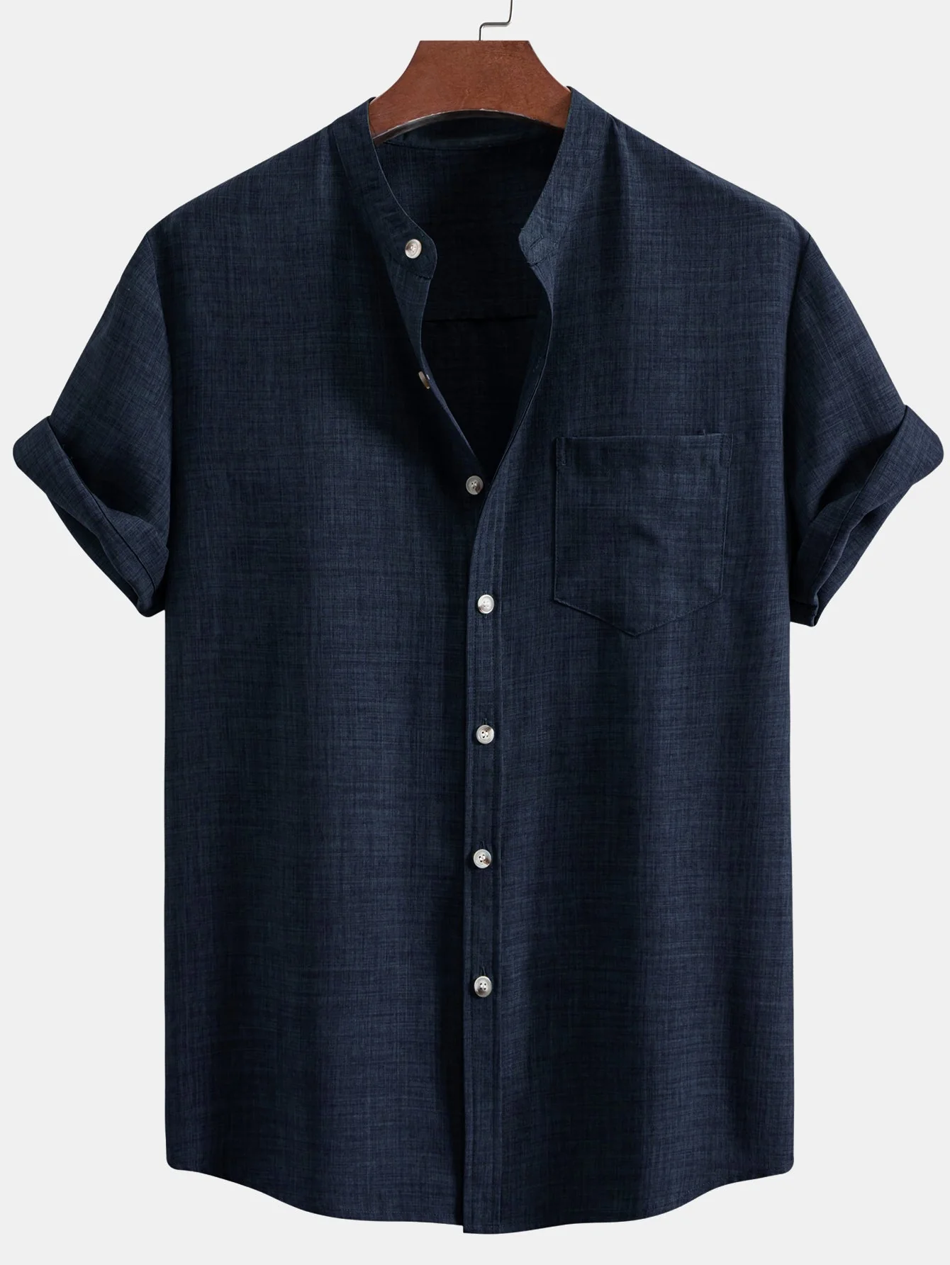 Francisco® | Short Sleeve Stand Collar Shirt - Image 3