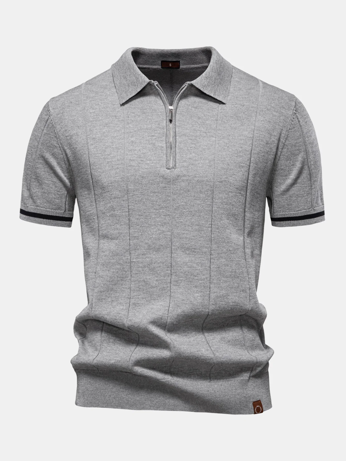 Franklin® | Contrast Trim Zipper Knit Polo Shirt - Image 7