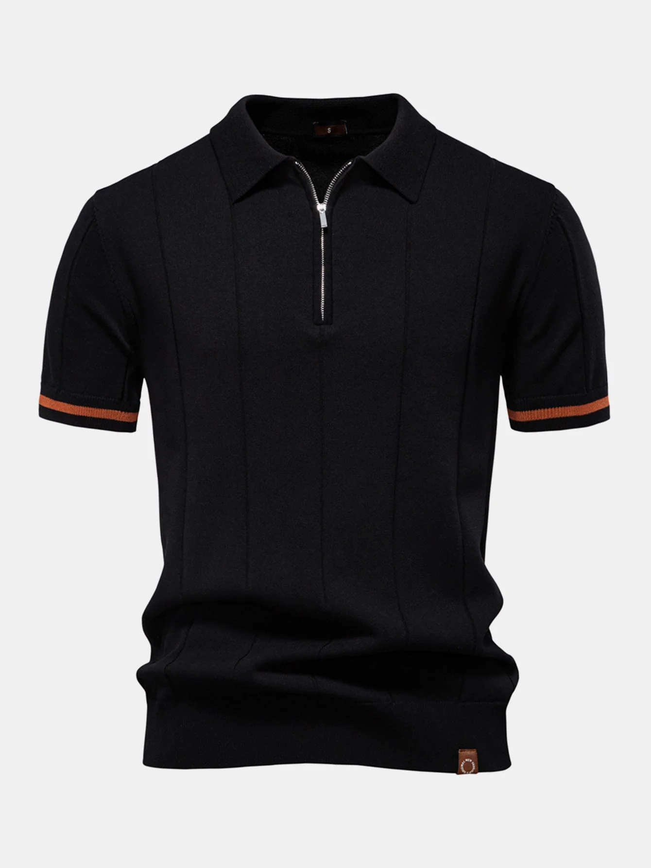 Franklin® | Contrast Trim Zipper Knit Polo Shirt - Image 9