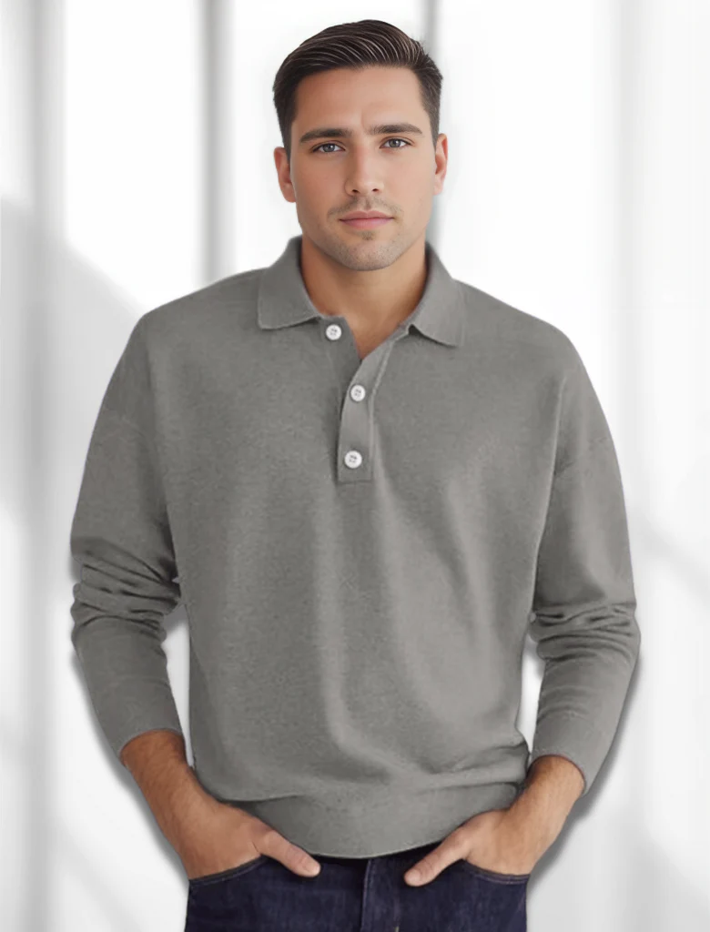 Freddie® | Men's polo shirt with long sleeves - Image 5