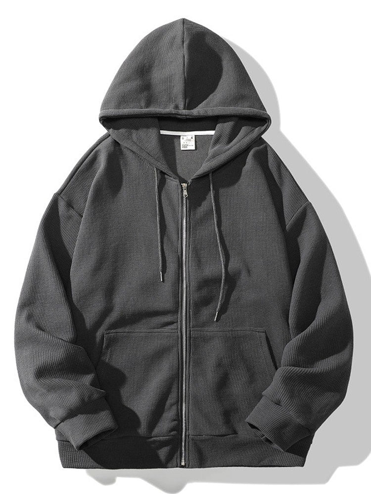 Gael | Relaxed Waffle Zip Hoodie - Image 10