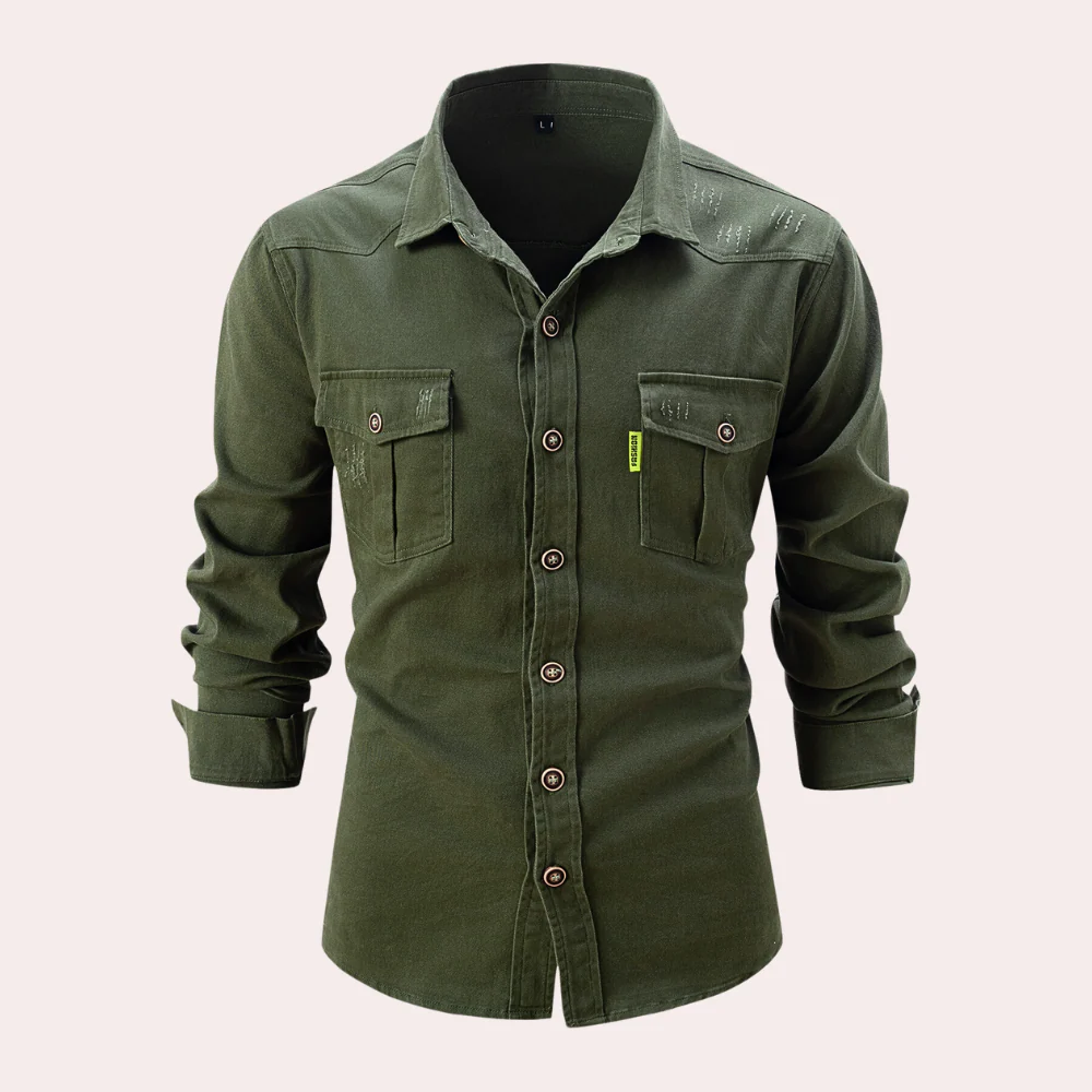 Garrett® | Long-Sleeved Men'S Shirt With Chest Pockets