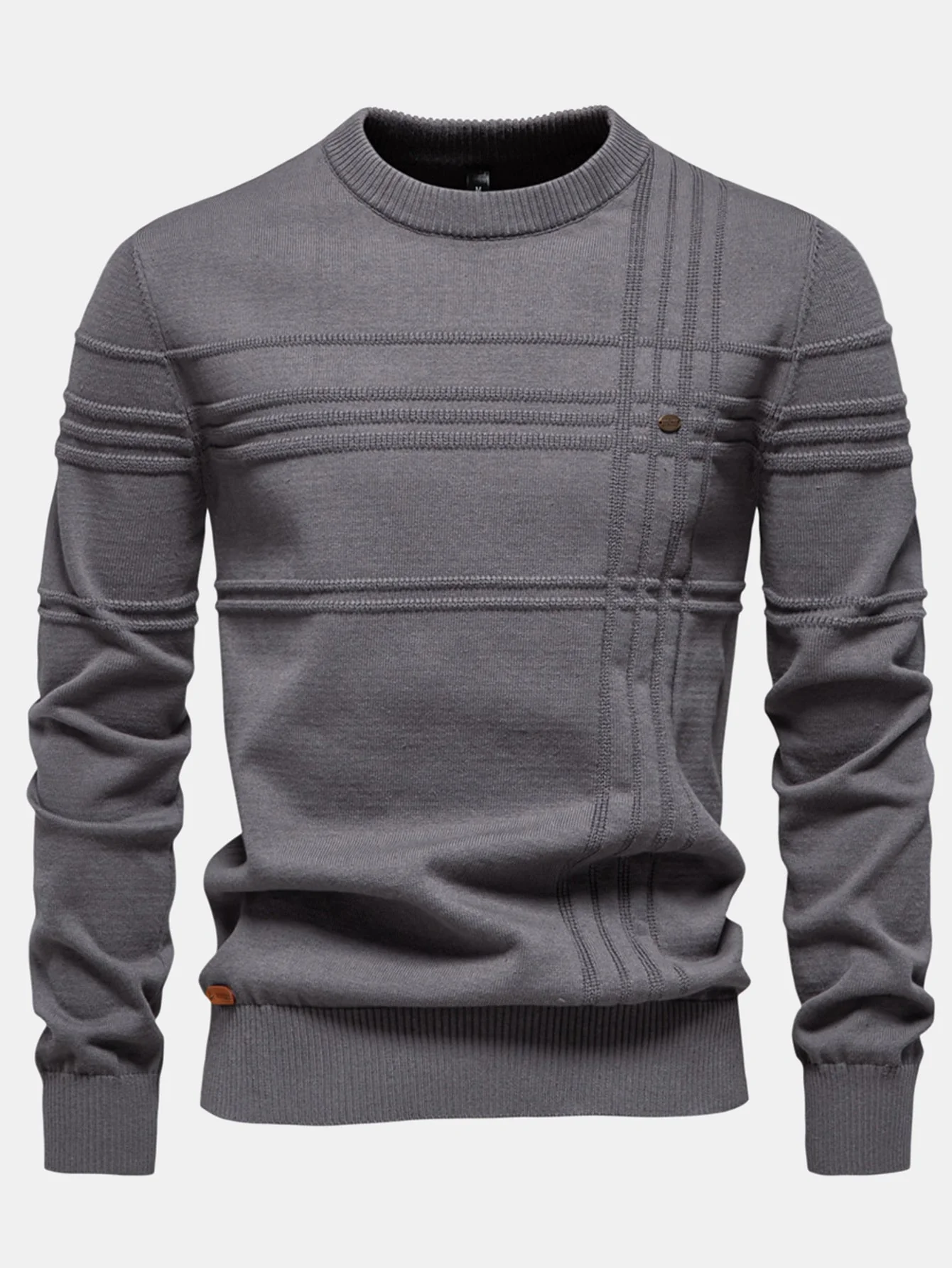 Gaudencio® | Striped Jacquard Crewneck Sweater - Image 9