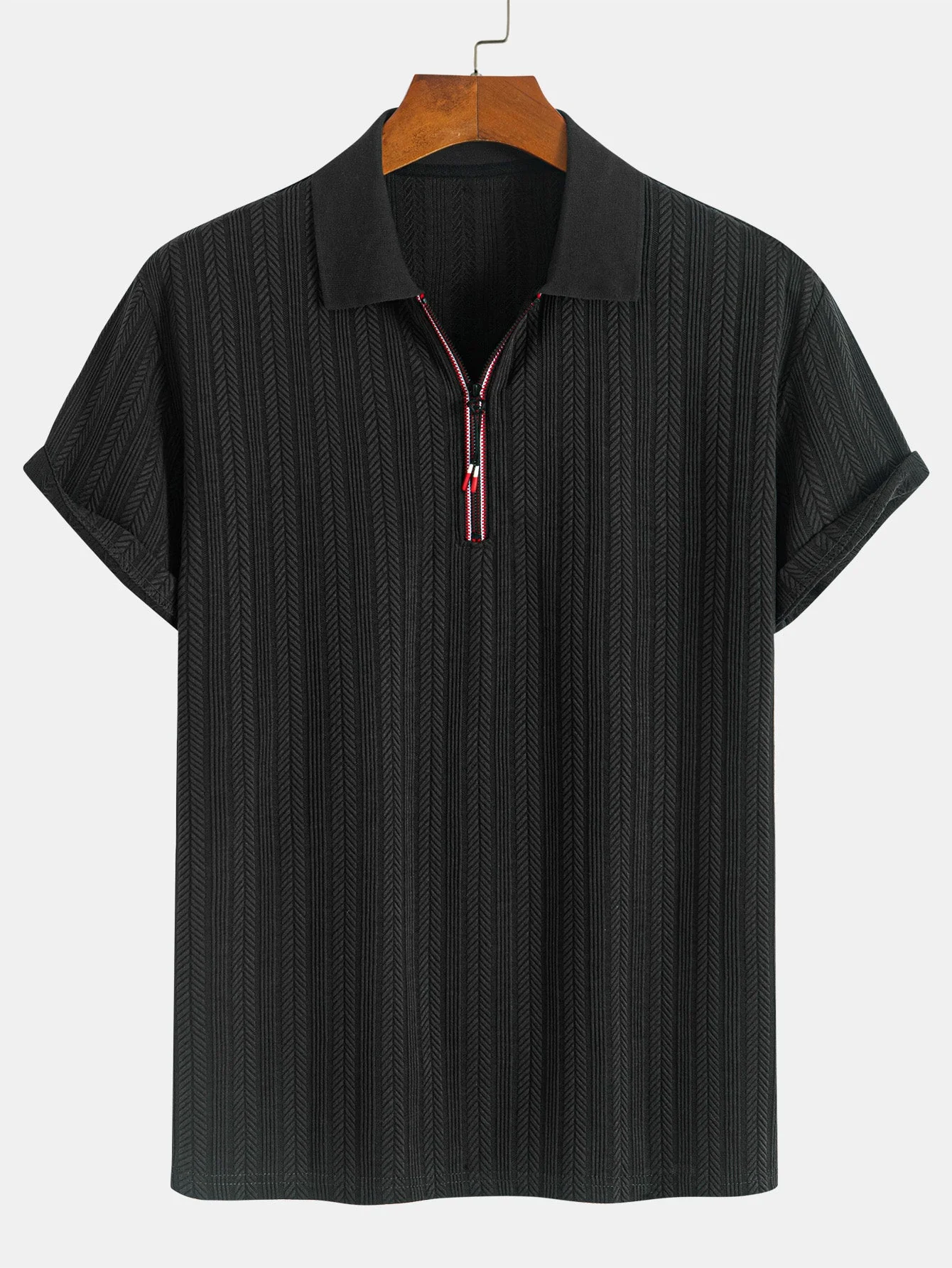 George® | Textured Zipper Polo - Image 3