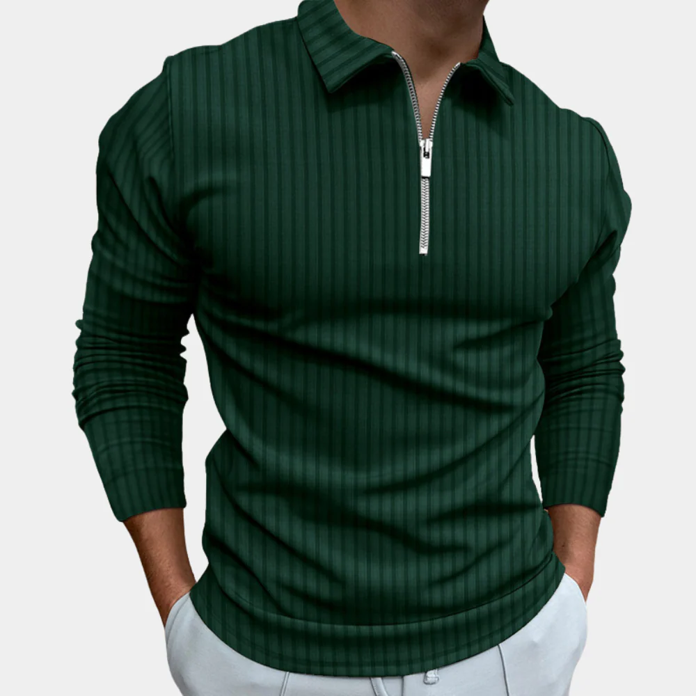 Geraint® | Men'S Long-Sleeved Shirt With Zip - Image 3