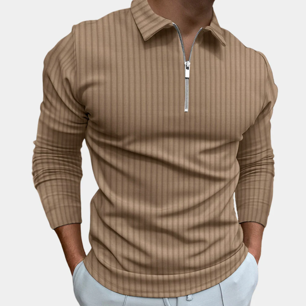 Geraint® | Men'S Long-Sleeved Shirt With Zip - Image 4