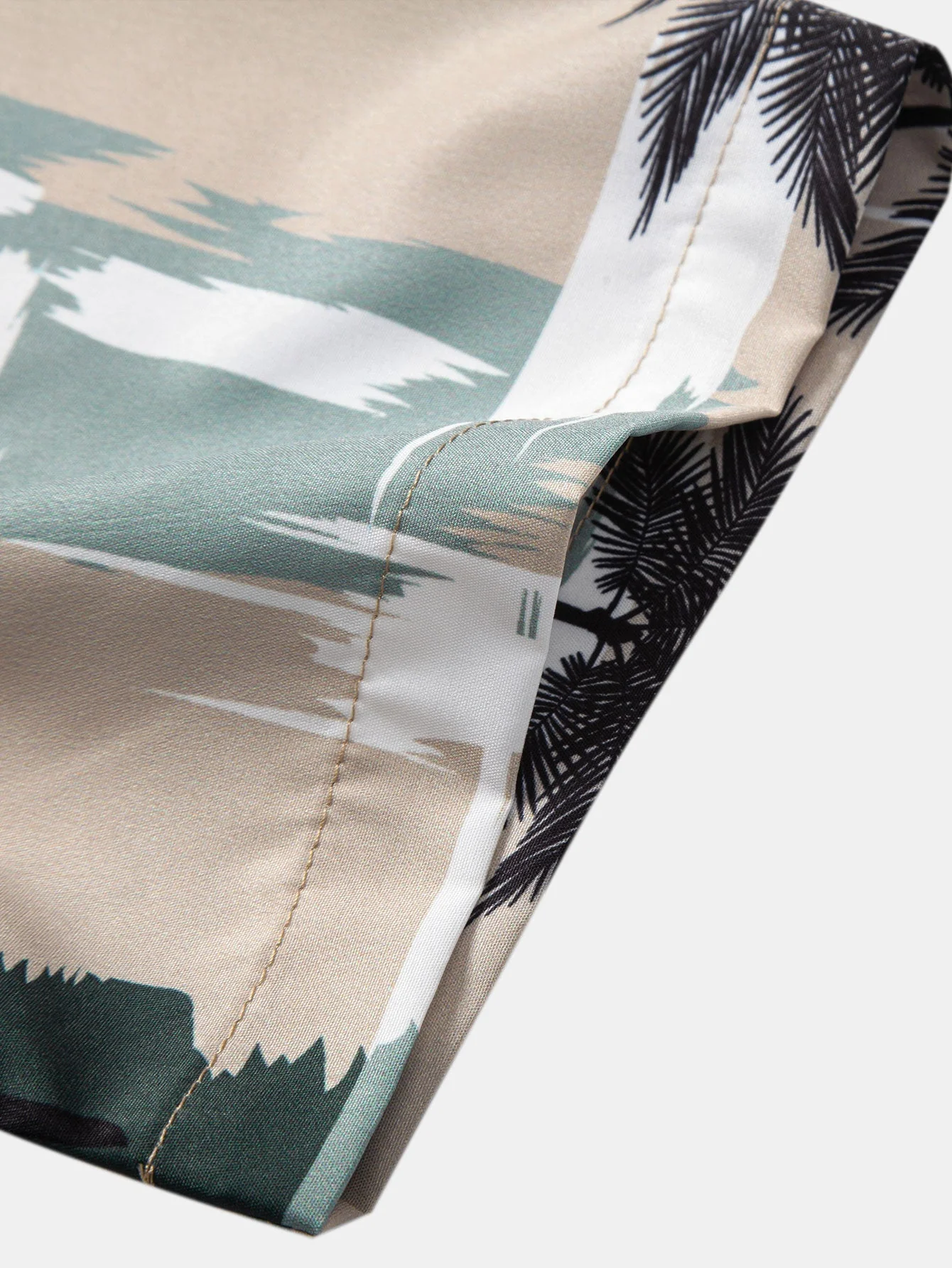 Gervasio® | Palm Tree Color Block Print Button Up Shirt - Image 4