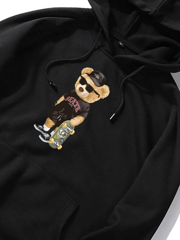 Giovanni | Skate Bear Print Hoodie - Image 2