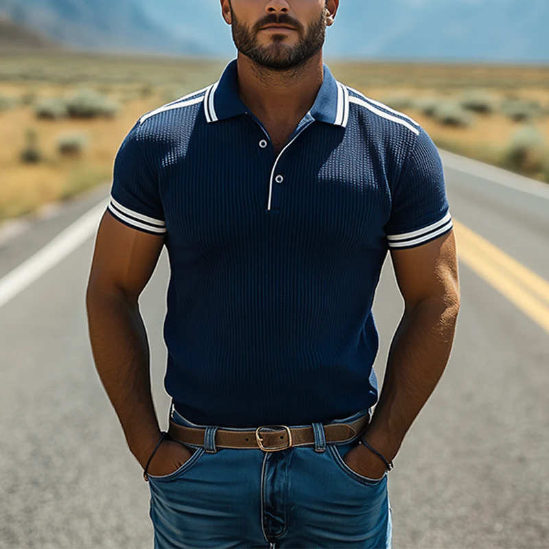 Glenn | Men'S Spring And Summer Fashion Casual Knitted Short-Sleeved Polo Shirt - Image 2