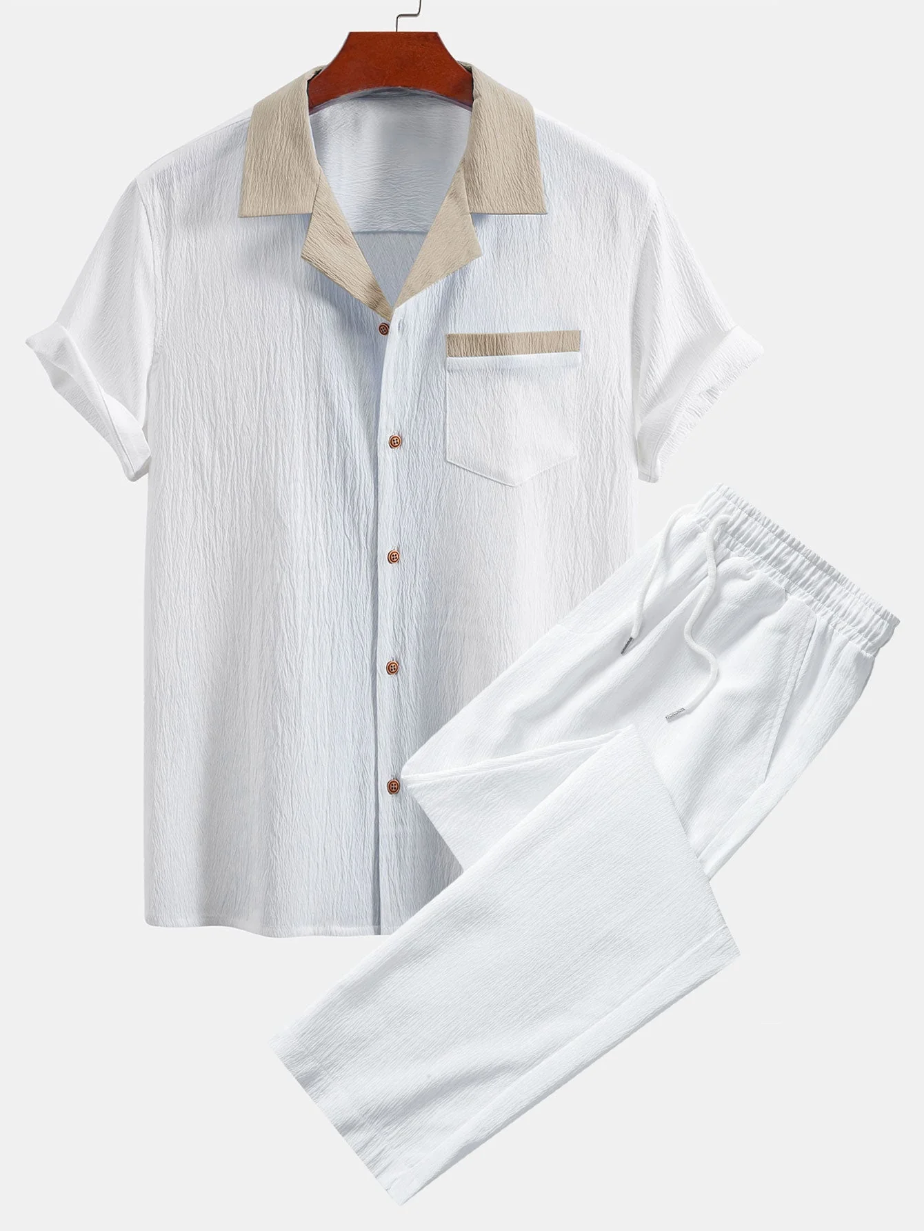 Grant® | Textured Contrast Cuban Shirt & Straight Leg Pants - Image 10