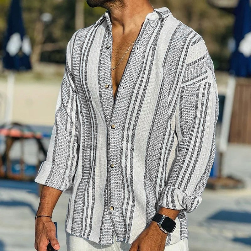 Grant® | Vintage Striped Shirt For Men - Image 3