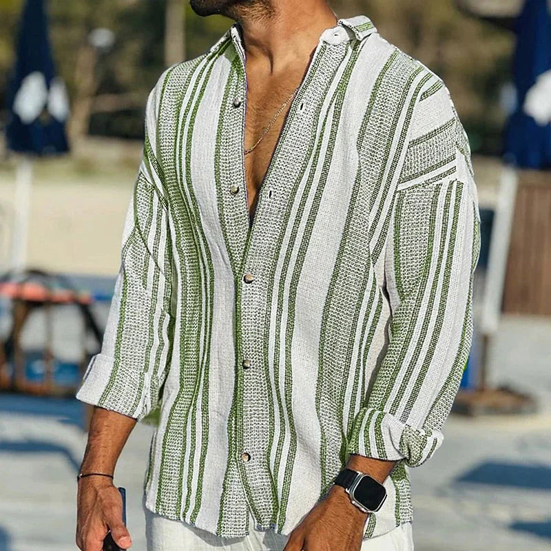 Grant® | Vintage Striped Shirt For Men - Image 4