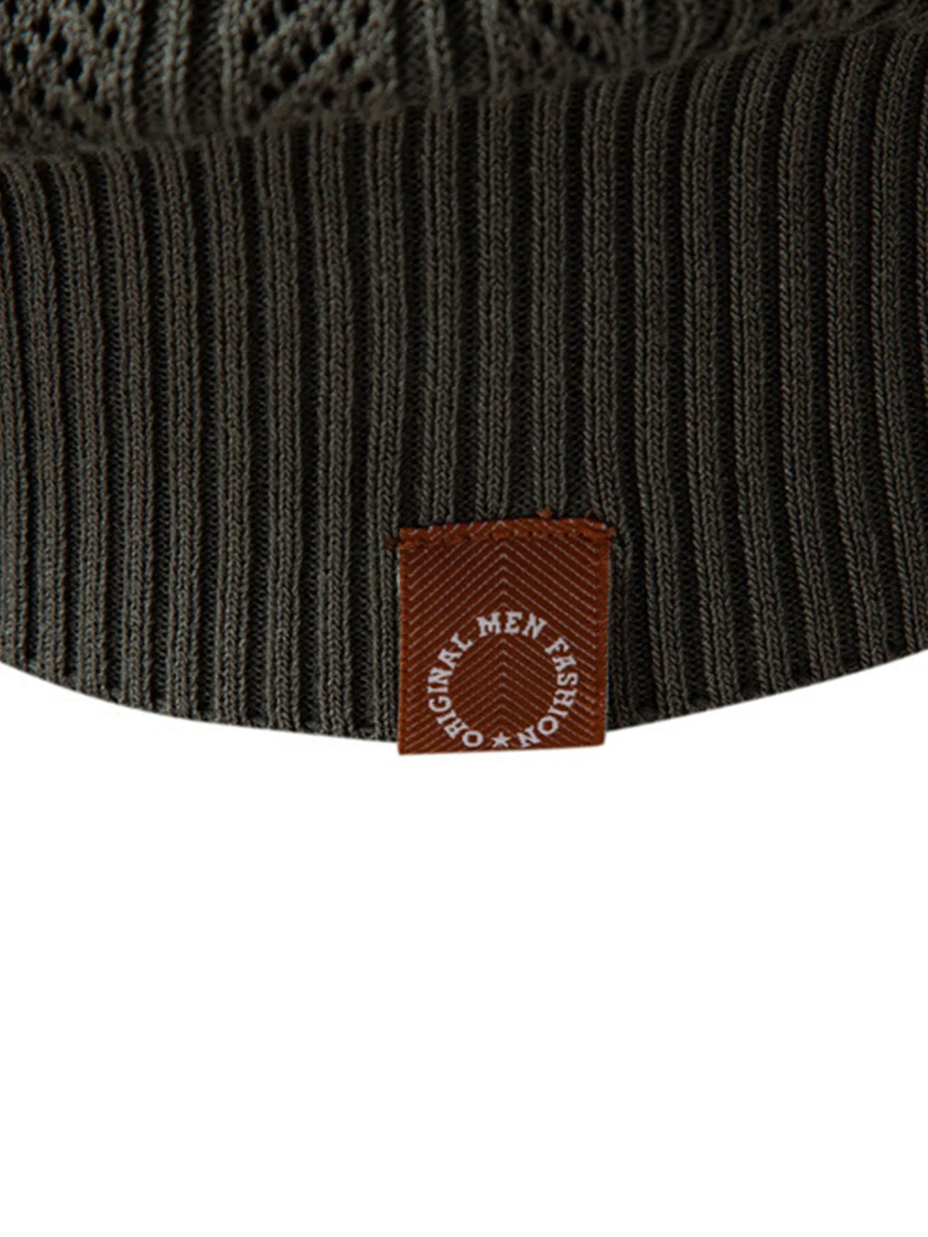 Henoch® | Long Sleeved Knitted Geometric Jacquard Zippe Polo Shirt - Image 2