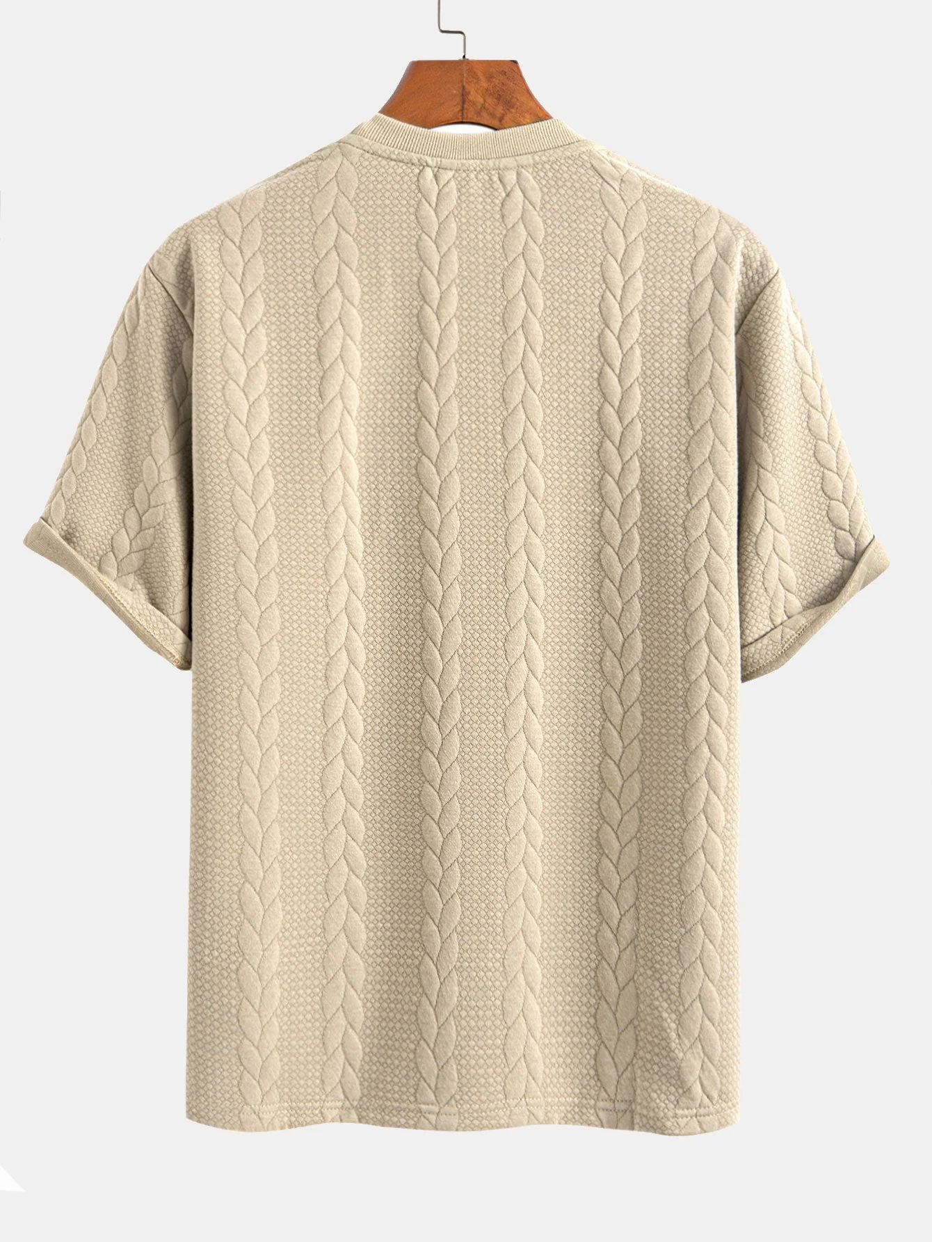 Heraclio® | Relax Fit Mid-Length Sleeve Twist Jacquard T-Shirt & Shorts - Image 10