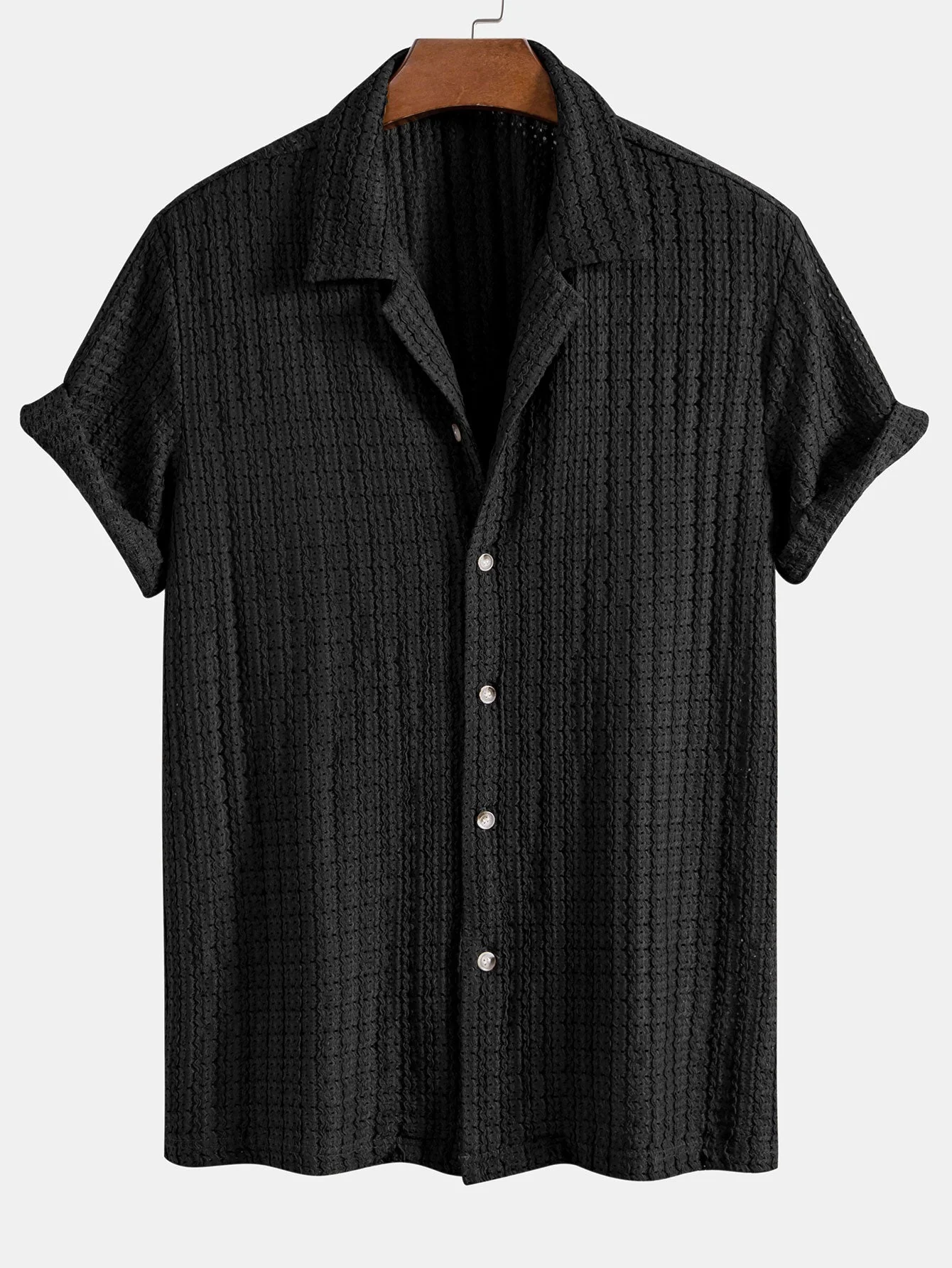 Herbert® | Texture Jacquard Cuban Shirt & Straight Leg Linen Pants - Image 9