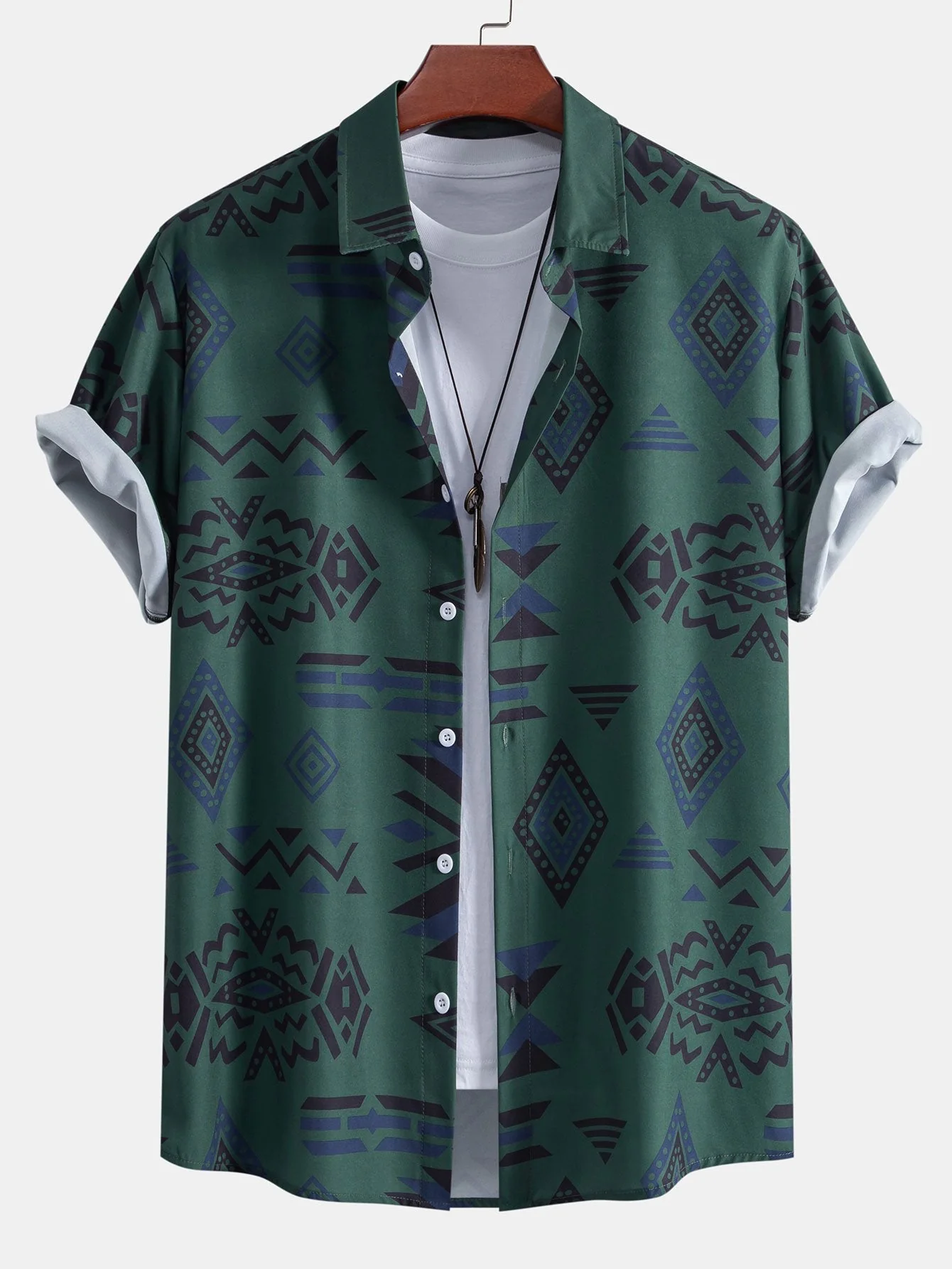Hermes® | Aztec Geometric Print Shirt & Swim Shorts - Image 8