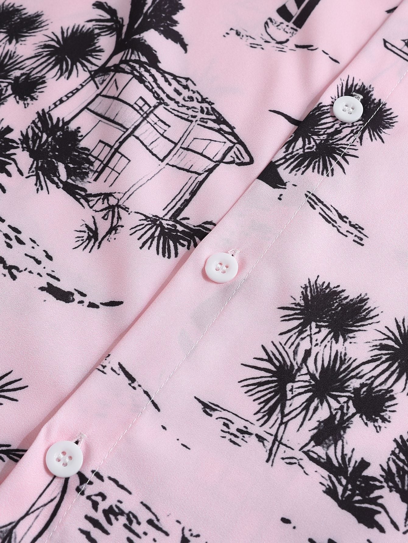 Hermes® | Palm Tree Sailboat Print Button Up Shirt & Swim Shorts - Image 8