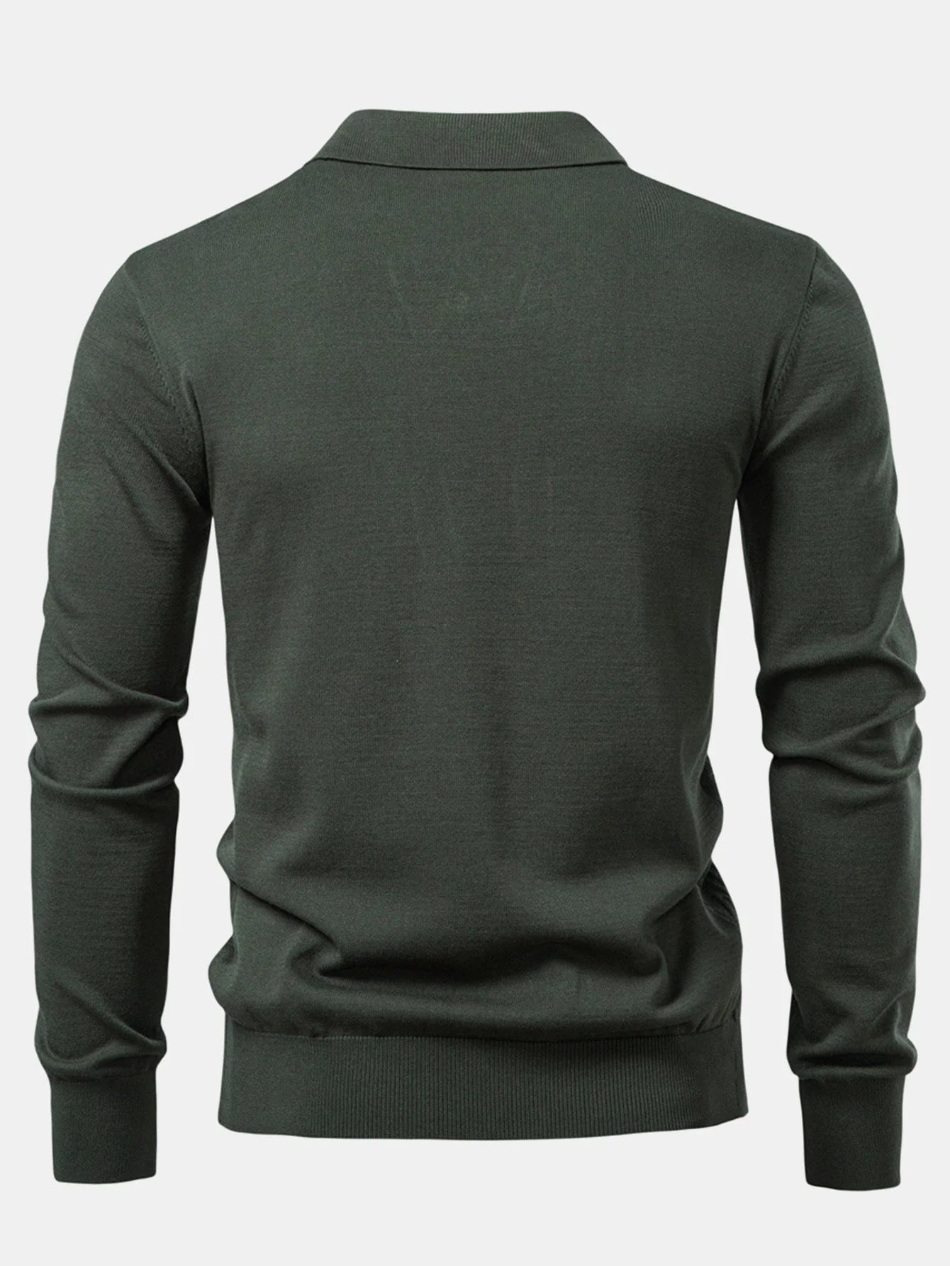 Hernán® | Long Sleeve V-Neck Knit Polo Shirt - Image 4