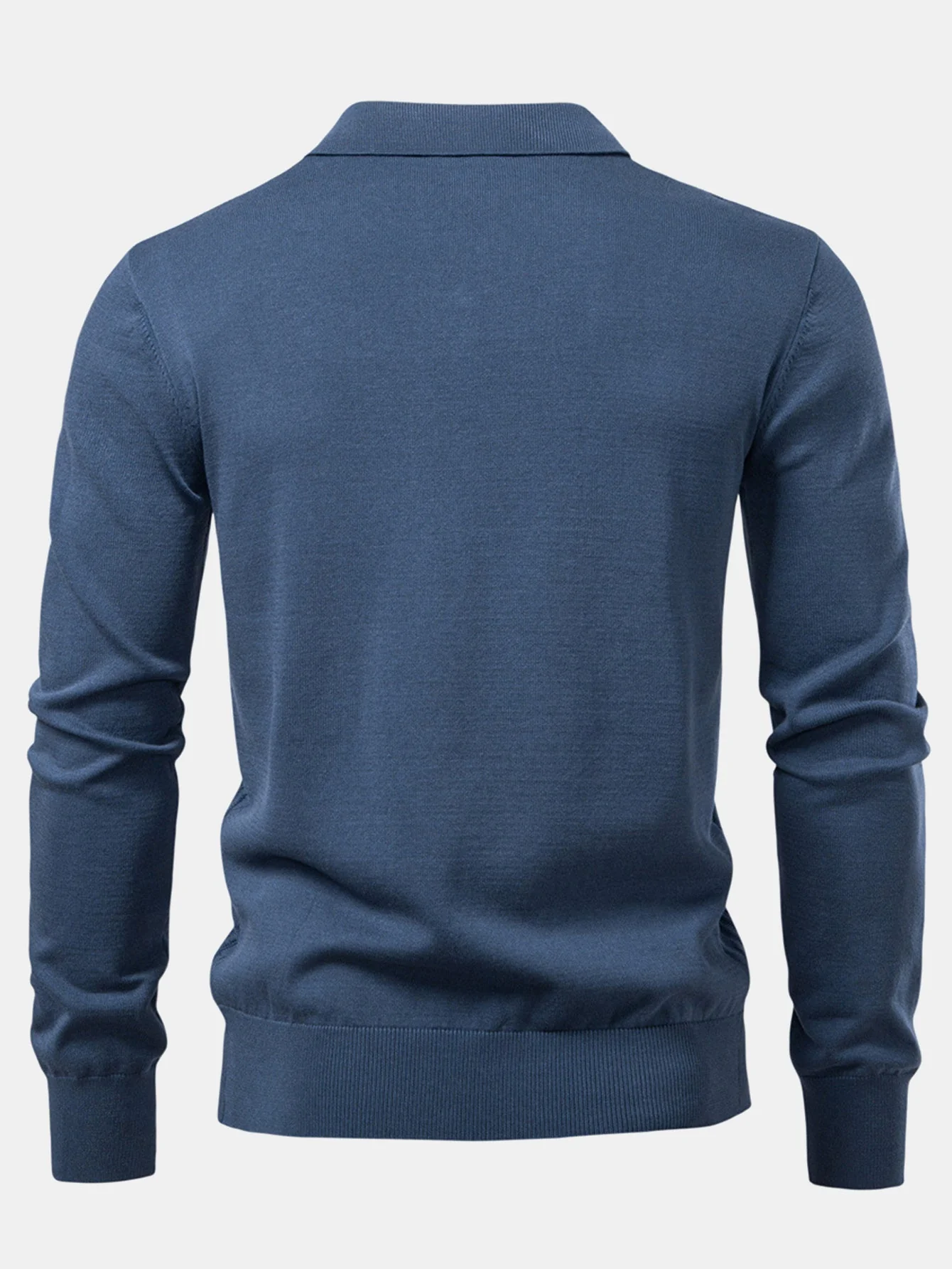 Hernán® | Long Sleeve V-Neck Knit Polo Shirt - Image 8
