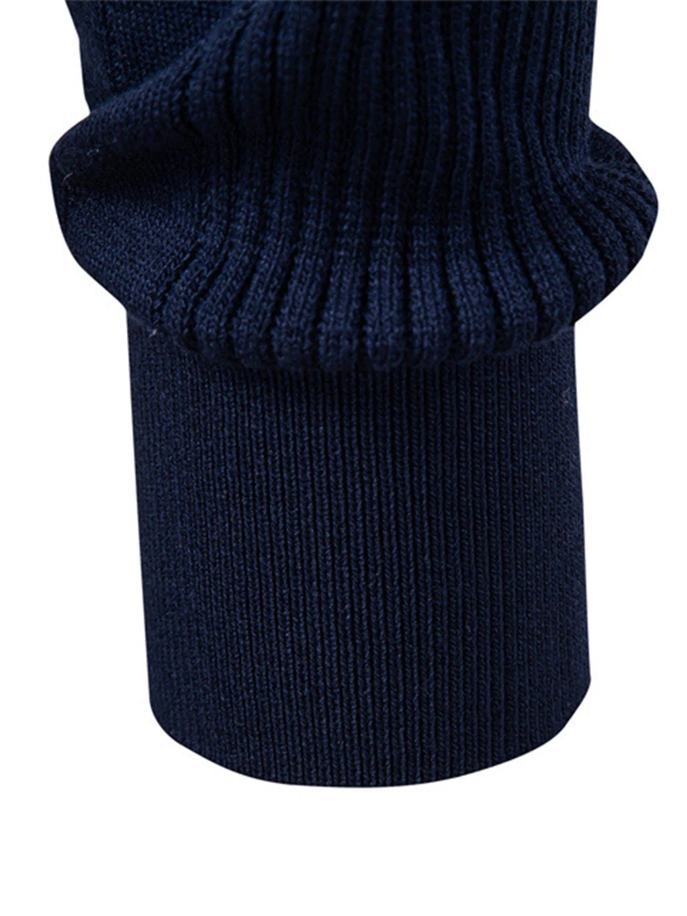 Higinio® | Long Sleeved Knitted Stripe Jacquard Polo Shirt - Image 2