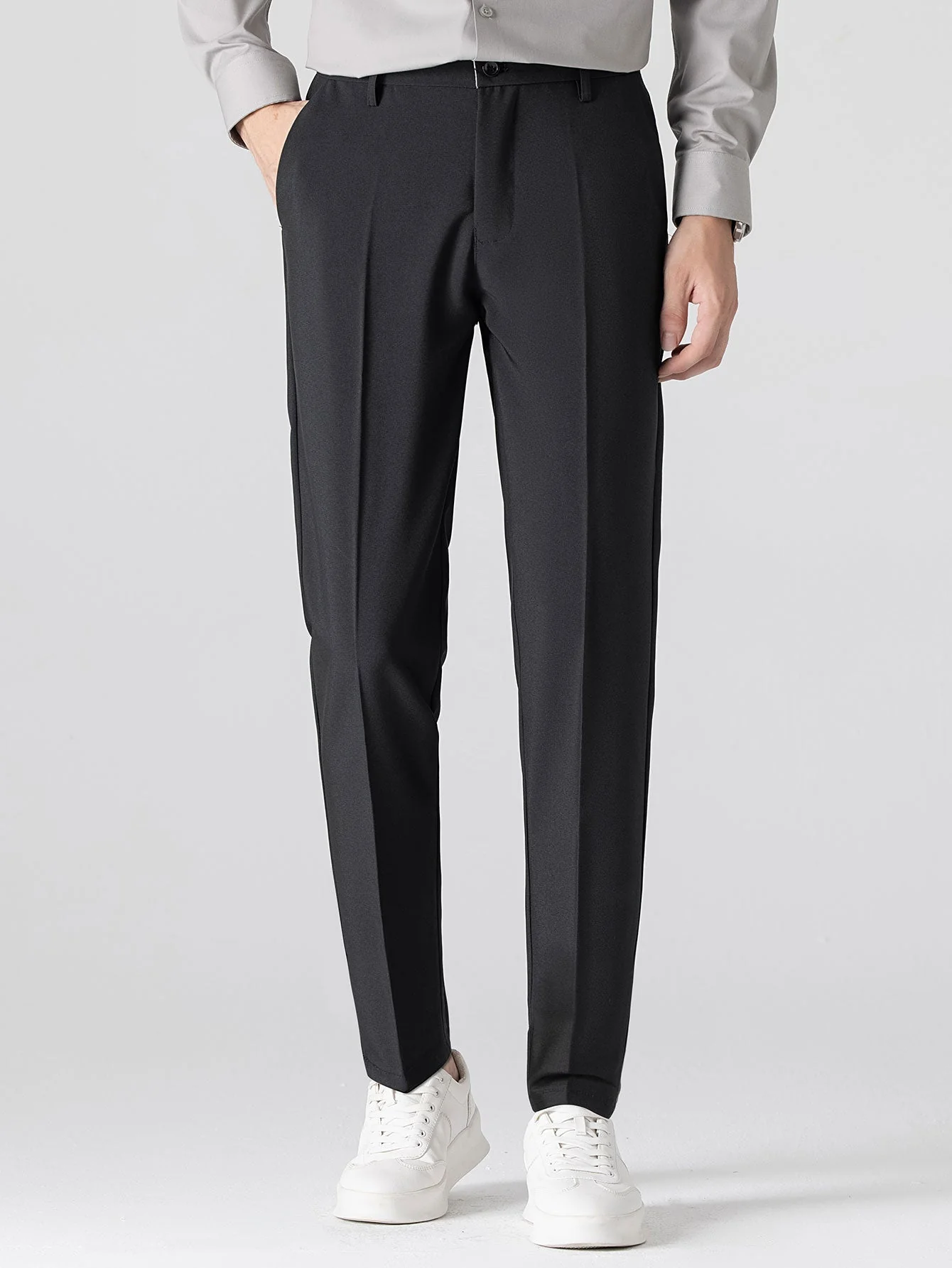 hola Long Sleeve Plaid Button-Down Shirt & Slim Fit Skinny Leg Pants - Image 24
