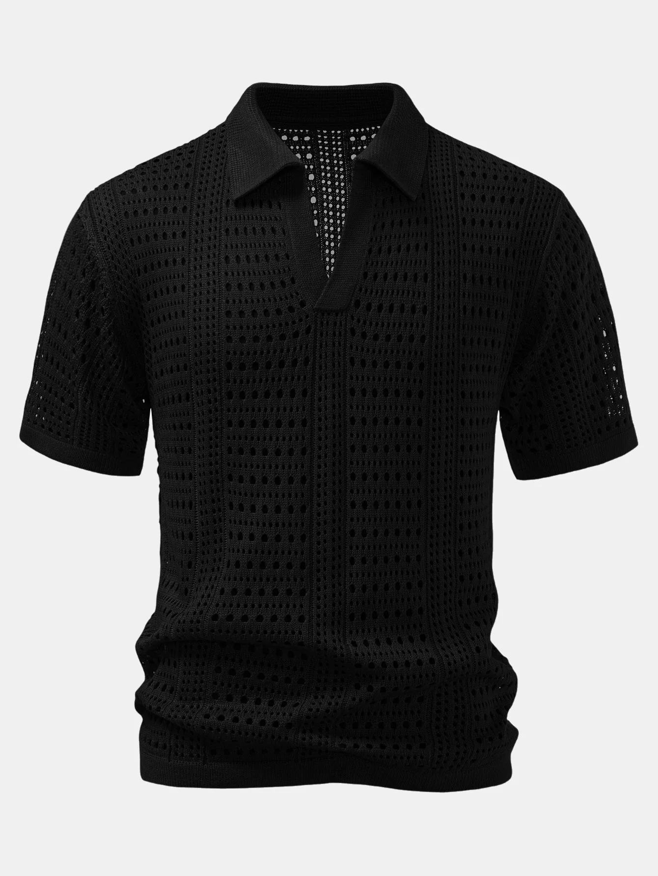 hola POLO A V IN CROCHET & PANTALONI IN LINO WITH GAMBA DRITTA - Image 10