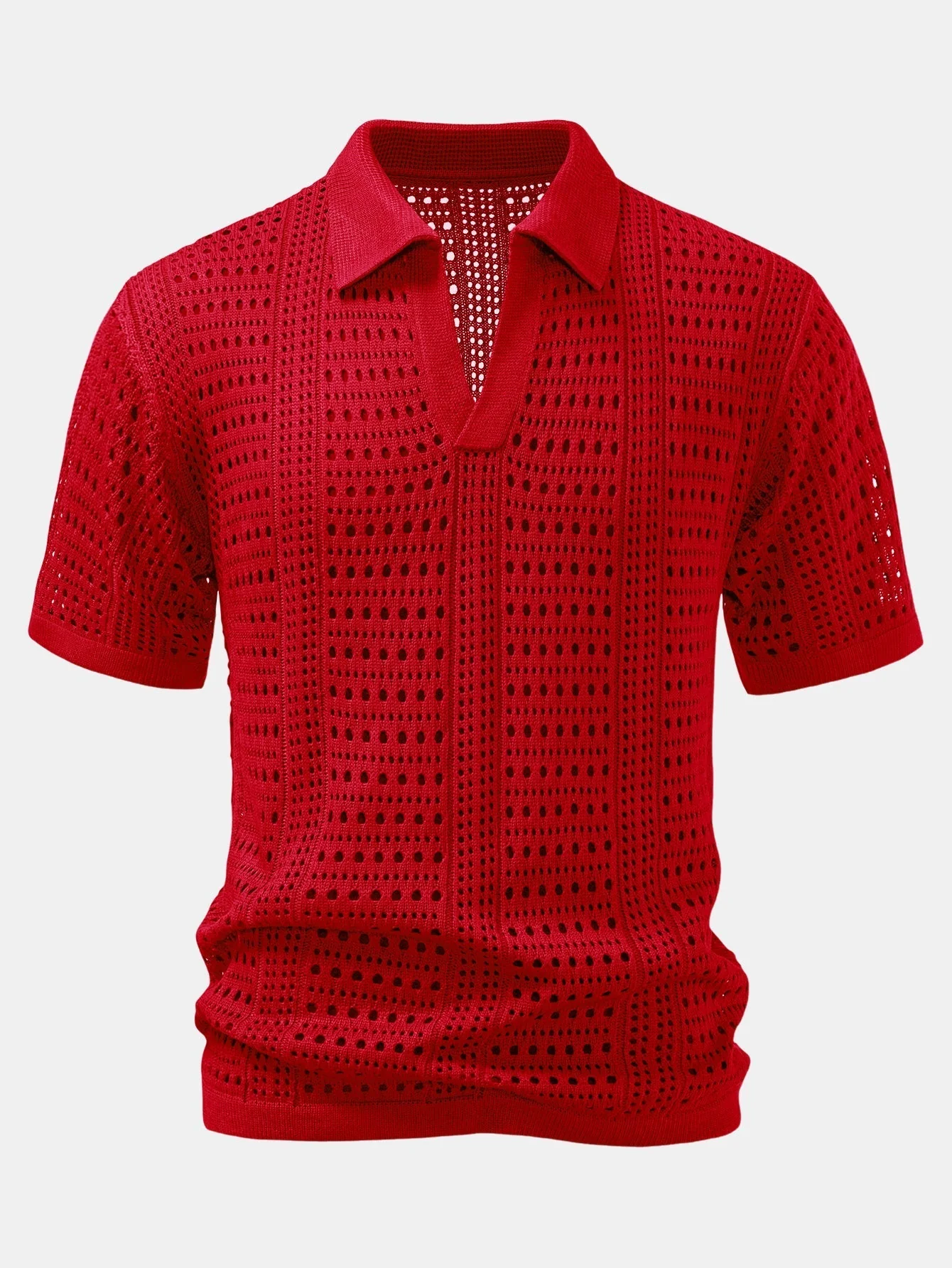 hola POLO A V IN CROCHET & PANTALONI IN LINO WITH GAMBA DRITTA - Image 8