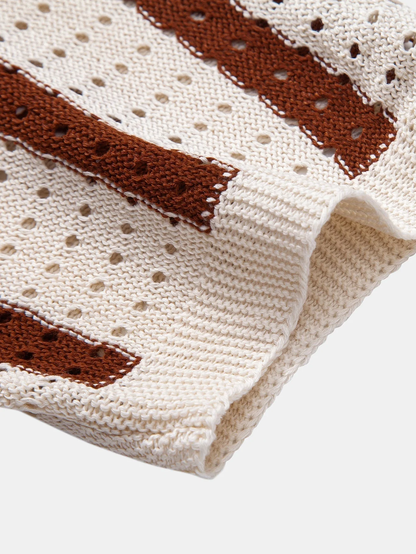 hola STRIPED SHIRT WITH MESH EYELET - Image 7