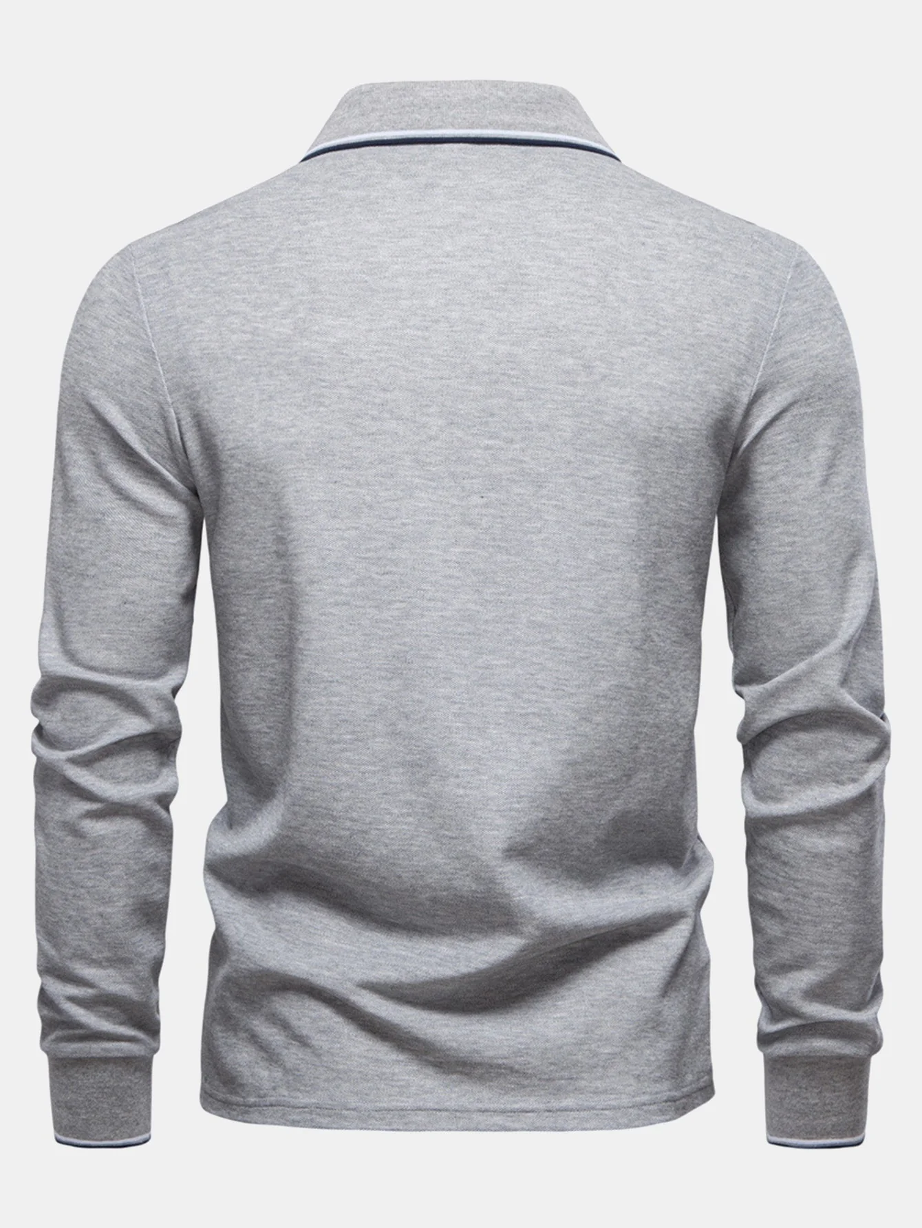 Horacio® | Long Sleeved Contrast Polo Shirt - Image 4