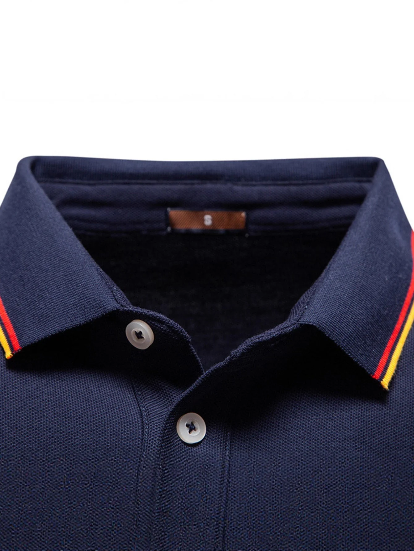 Horacio® | Long Sleeved Contrast Polo Shirt - Image 5