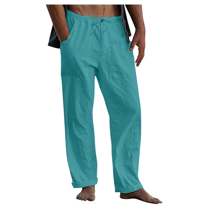 Hugo® | Straight Trousers Made Of Loose Cotton-Linen - Image 3