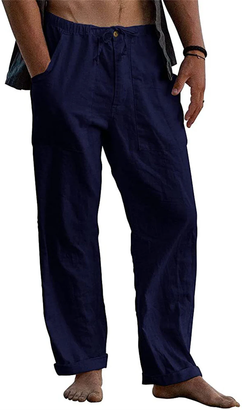 Hugo® | Straight Trousers Made Of Loose Cotton-Linen - Image 9