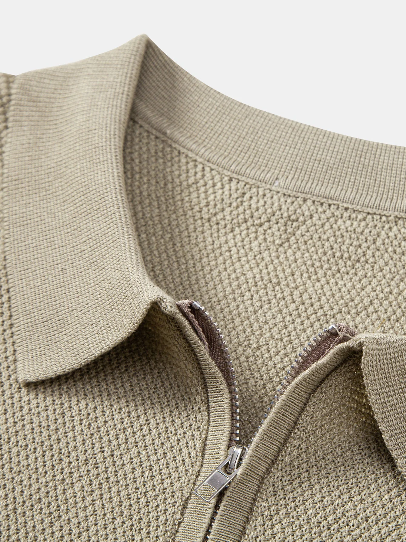 Humphrey® | Textured Zip Up Knit Polo Shirt - Image 11