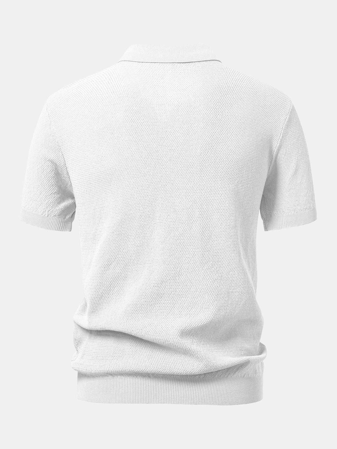 Humphrey® | Textured Zip Up Knit Polo Shirt - Image 6