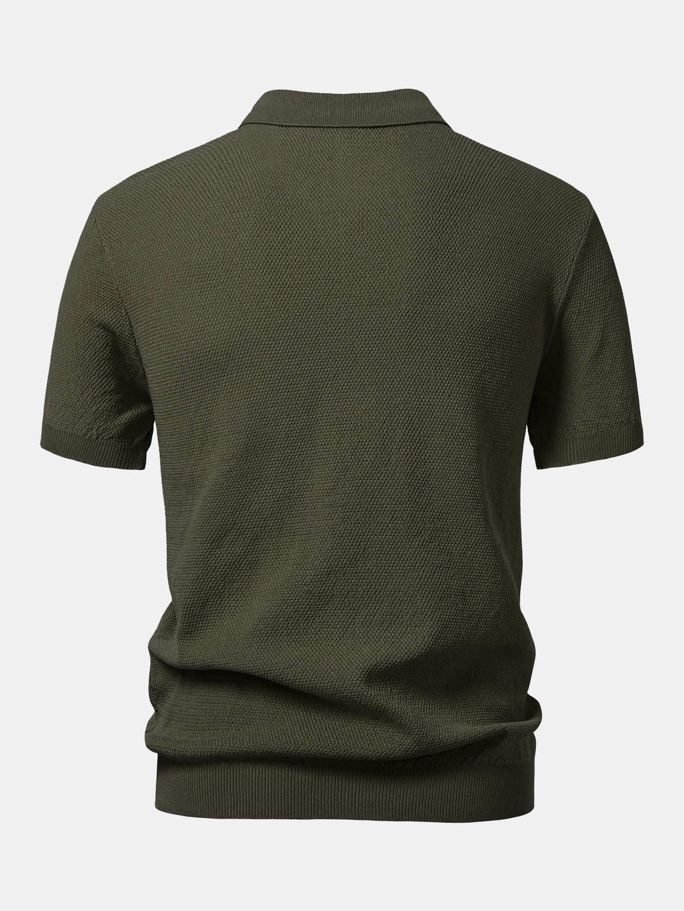 Humphrey® | Textured Zip Up Knit Polo Shirt - Image 8