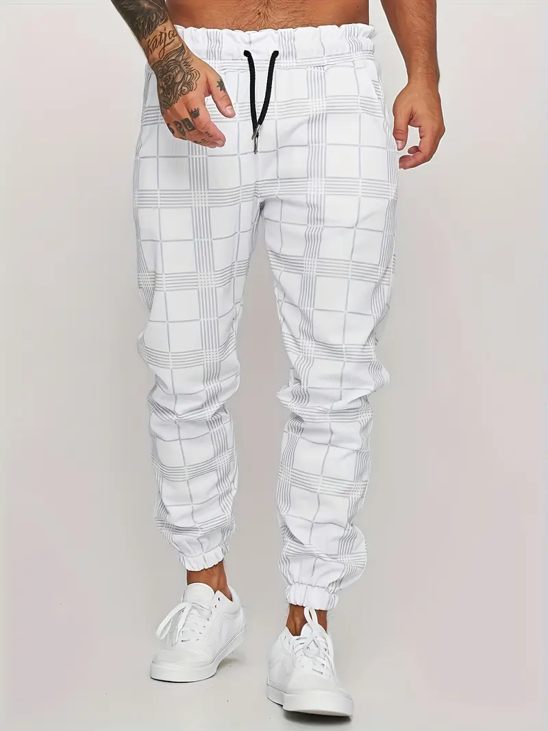 Ianto® | Casual Retro Check Jogging Pants For Men - Image 3