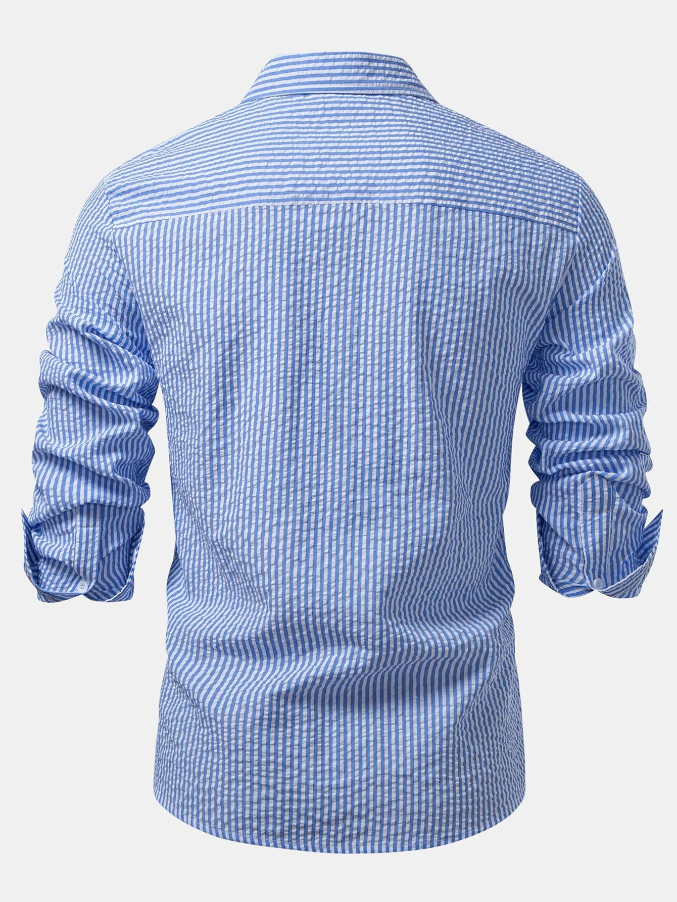 Ignacio® | Seersucker Striped Button Up Shirt & Straight Leg Linen Pants - Image 12