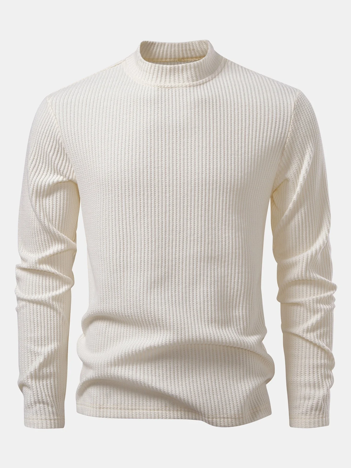 Imran® | Long Sleeve Waffle Mock Neck T-Shirt & Drawstring Knitted Waffle Pants - Image 16
