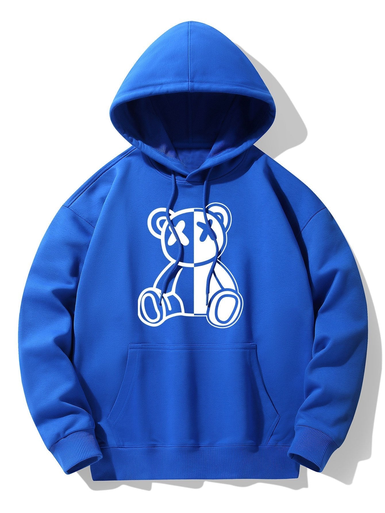 Indigo | Bear Print Drop Shoulder Relaxed Hoodie - Image 11