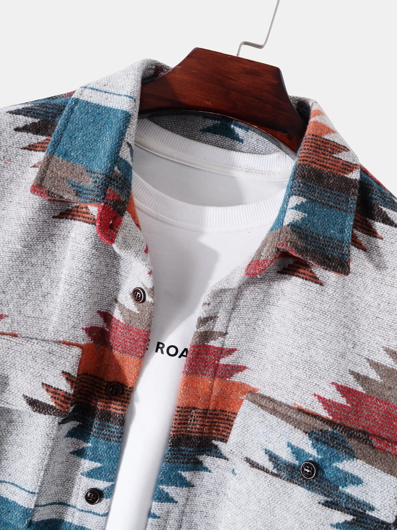 Íñigo® | Aztec Geometric Print Overshirt - Image 5