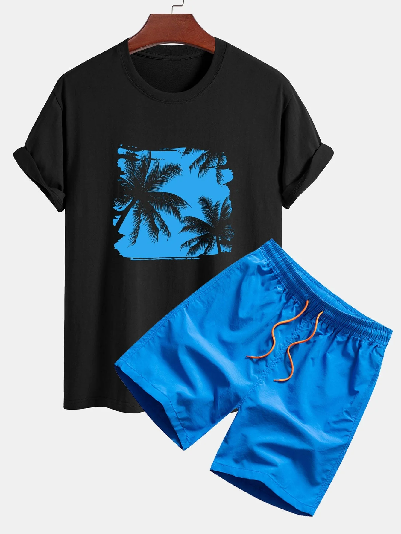 Irenaeus® | Palm Trees Silhouette Print Cotton T-Shirt & Swim Shorts - Image 8