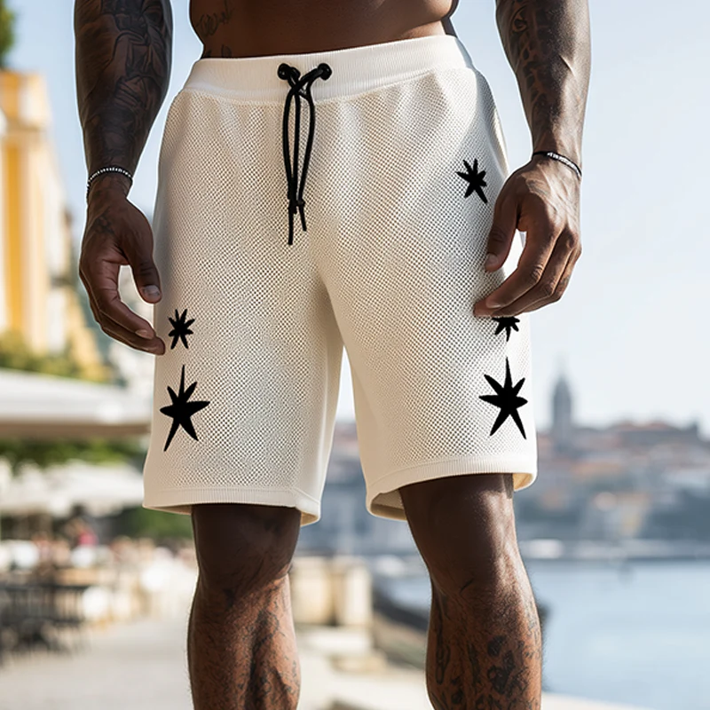 Isaiah | Men'S Spring And Summer Fashion Casual Knitted Towel Embroidery Elastic Waist Shorts - Image 2