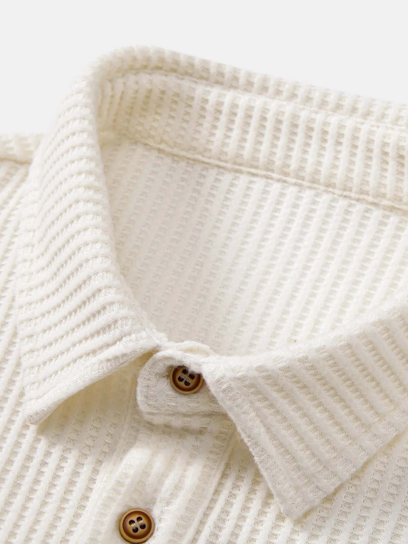 Isaías® | Long Sleeved Knitted Waffle Polo Shirt - Image 3