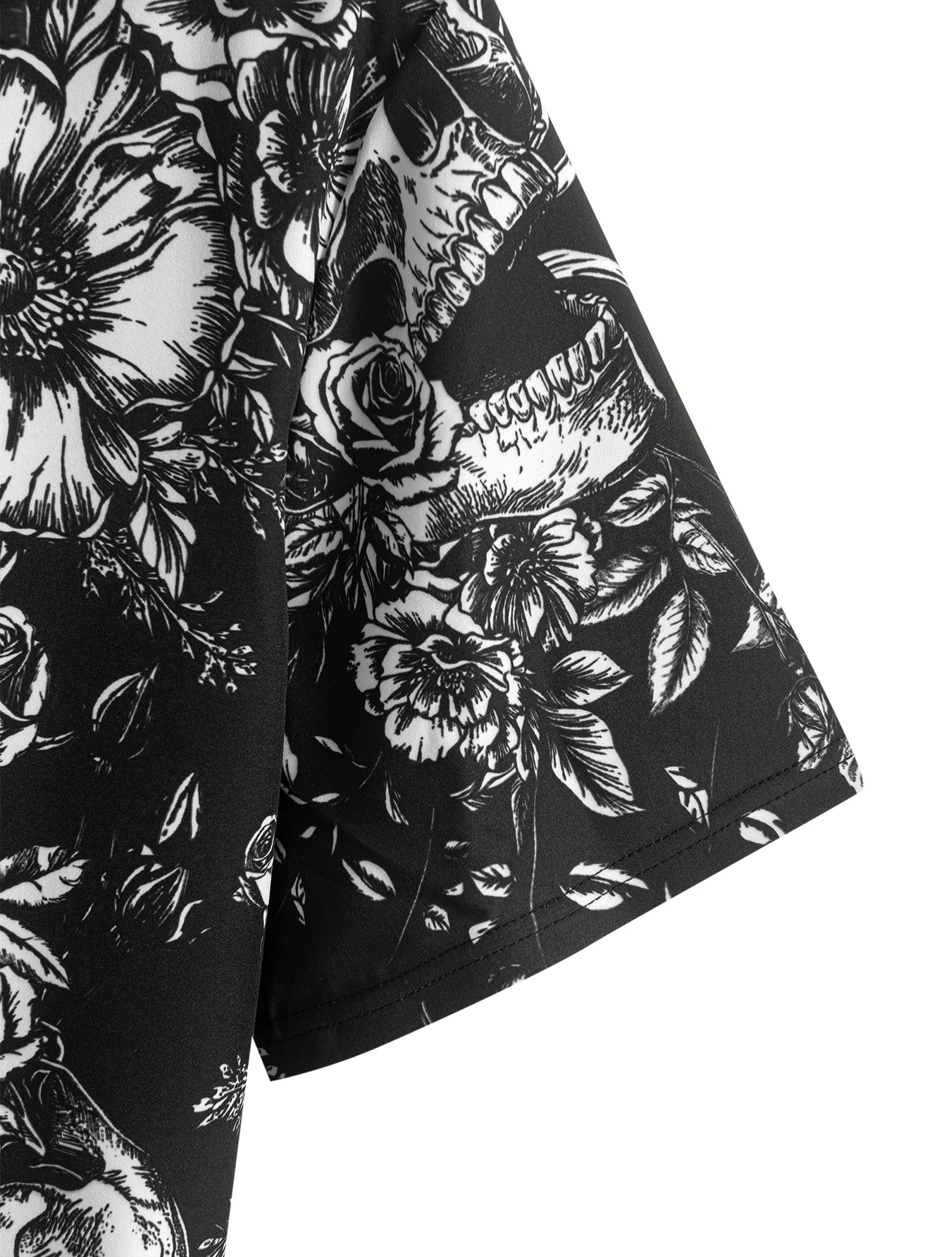 Isidoro® | Skull Floral Print Button Up Shirt - Image 4