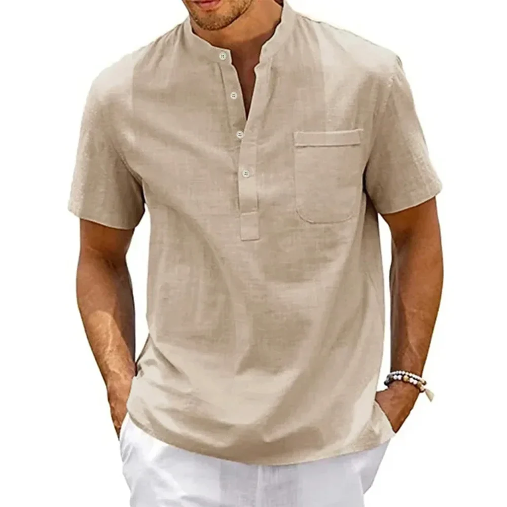 Isidro® | Henley Shirt In Linen And Cotton - Image 2